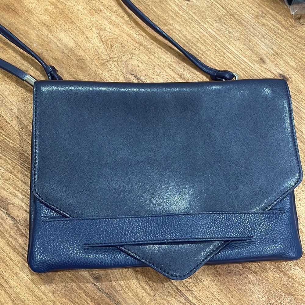 Banana Republic | Navy Blue | Leather | Envelope Crossbody Bag | Cotton Lining